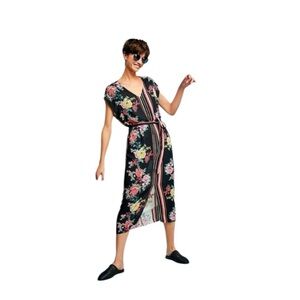 Anthropologie dRA Los Angeles Sleeveless Floral Wrap Midi Dress-Size Medium